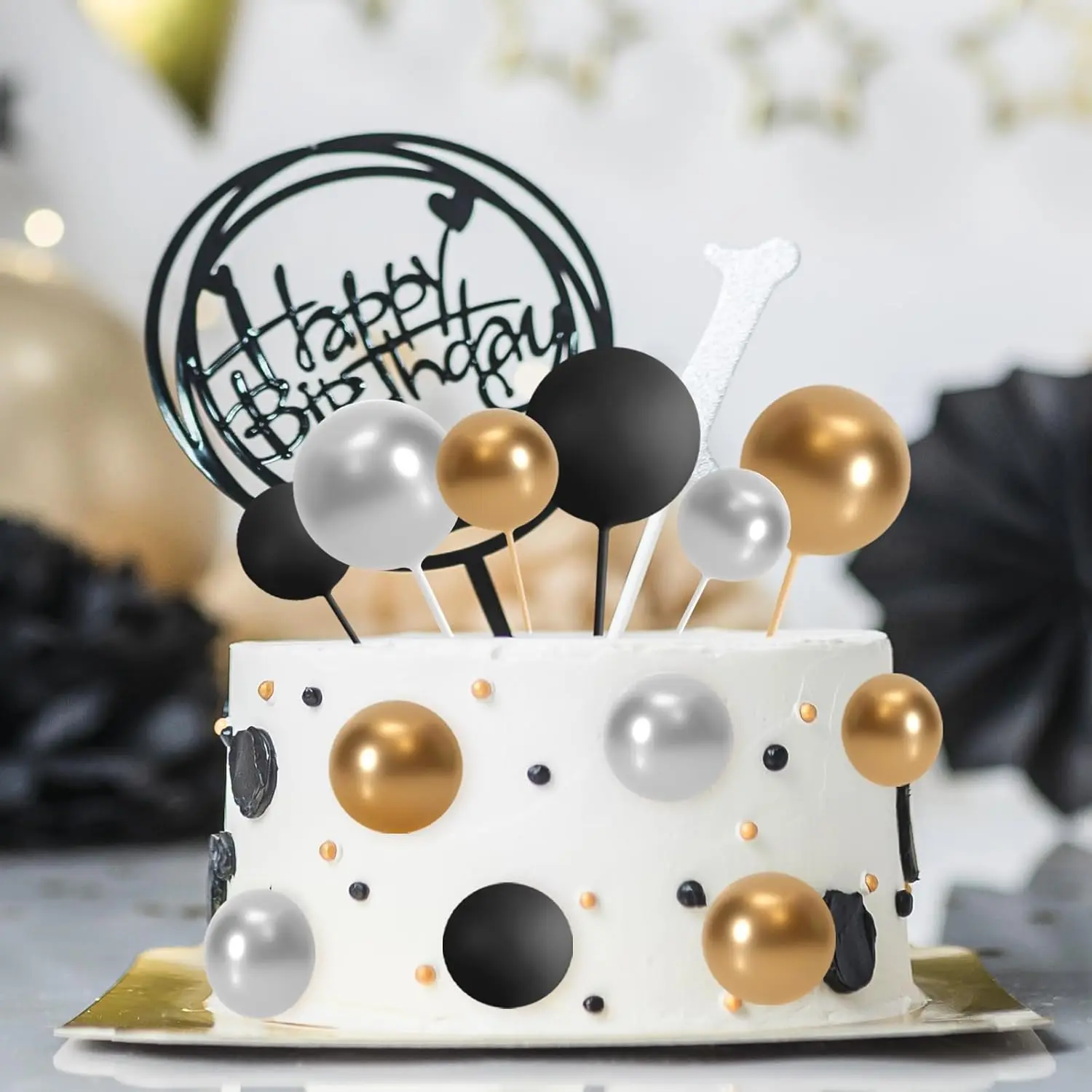 32 Stück Weihnachtskugel-Kuchenaufsatz, Dekorationen, Schaumstoffkugeln, Kuchenaufsatz, Kugeln, Kuchendekorationen für Hochzeit, Party, Geburtstag – Detail 15