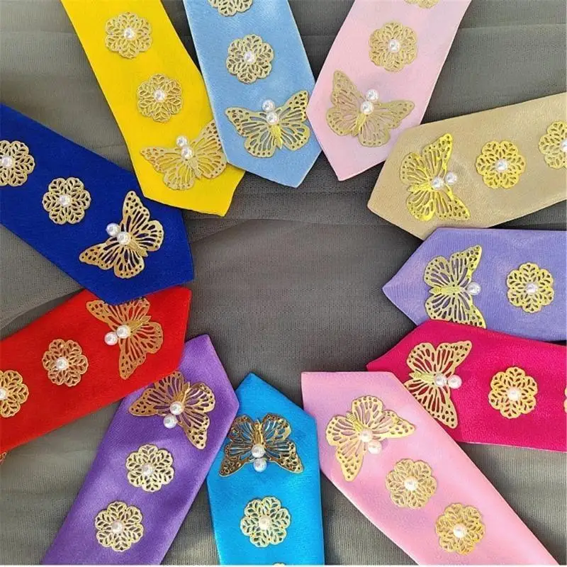 652F عقال الجنسية الكورية أنيقة فراشة زهرة يانجي هيرباند للنساء حفلة تجمع مهرجان عادية ورسمية #5