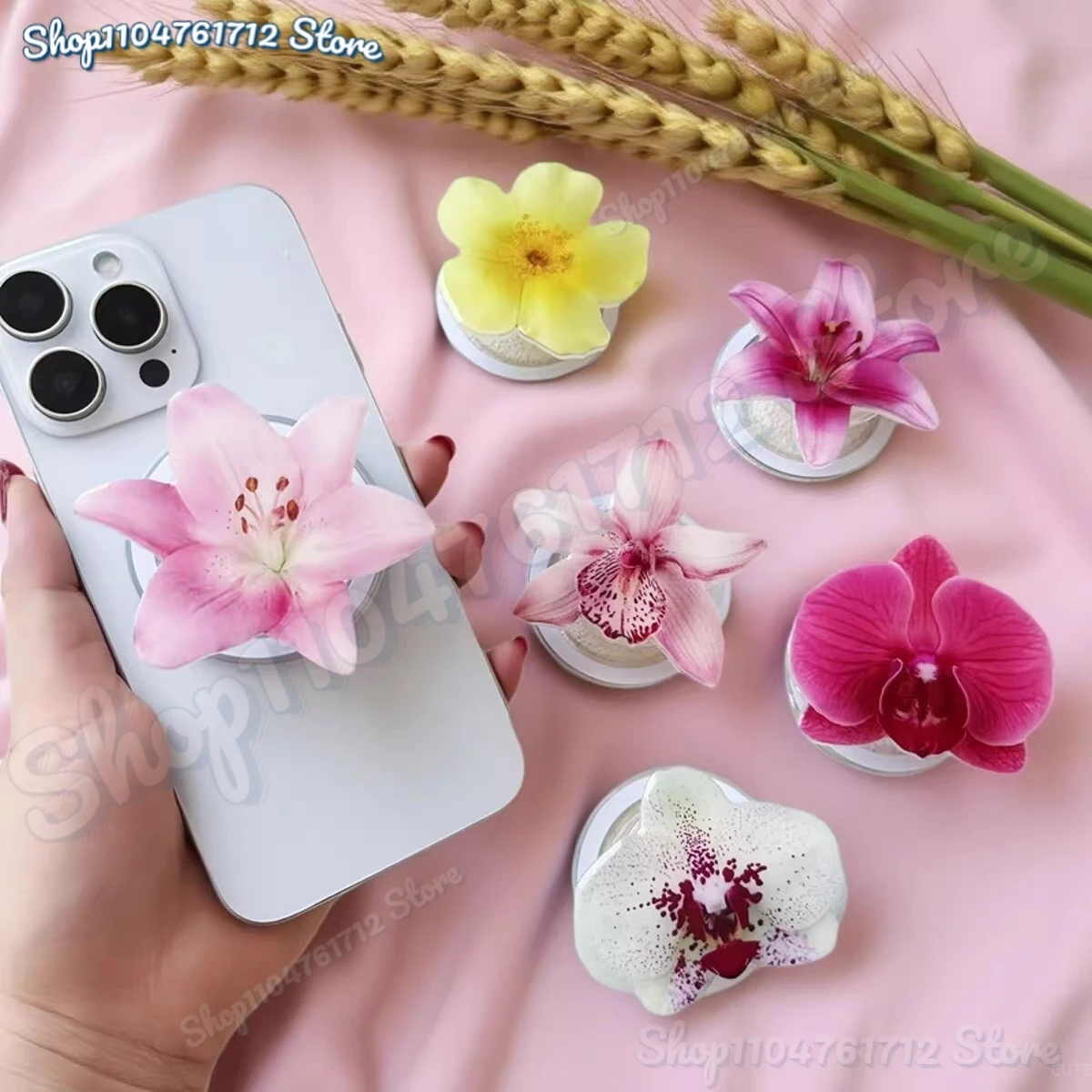 

Acrylic Flower Phone Holder Socket Folding Phone Grip Trendy Mobile Phone Ring Buckle Stand For Universal Smartphone Accessories