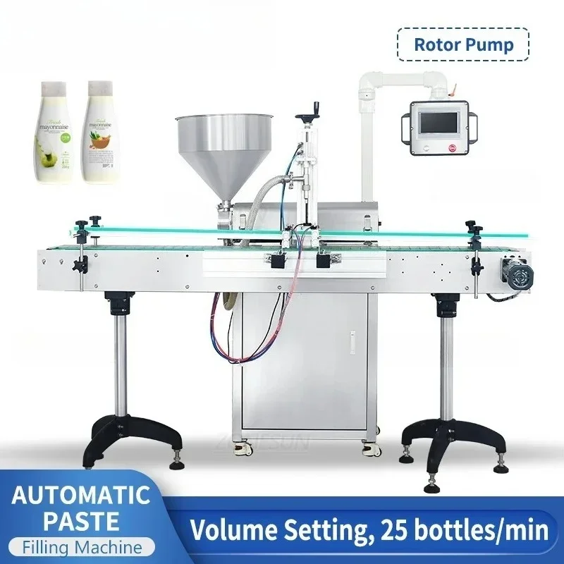 ZS-VTRP1A Automatic Paste Filling Machine Servo Motor Rotor Pump Viscous Liquid Cream Honey Ketchup Chili Sauce Filler