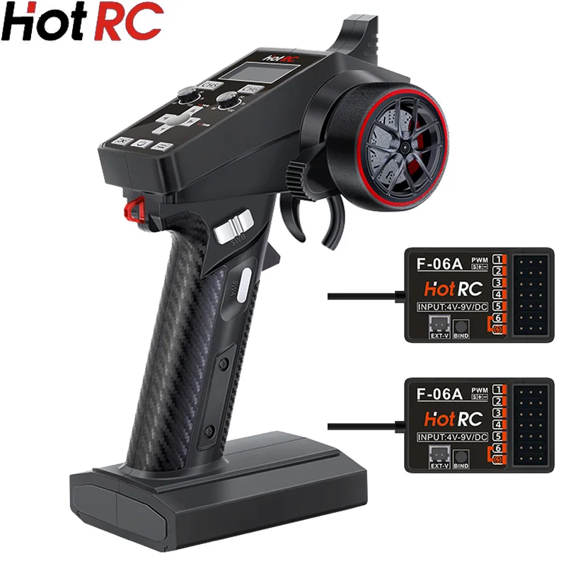 HOTRC CT-6A One-handed Control Radio Transmitter 2.4GHz 6CH 6 Channels  Remote Controller For RC Toy Car Boat Drone Parts