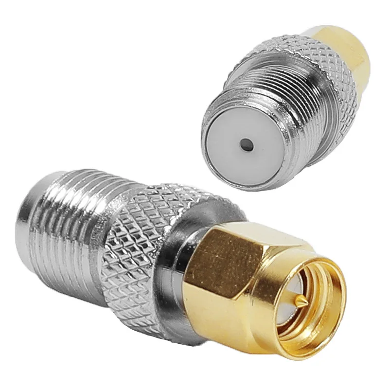 1PCS F Type to SMA Male / Female RF Coax Adapter Nickel Gold Plated Straight Connector Coaxial Adapter Kit for TV Antenna Router
