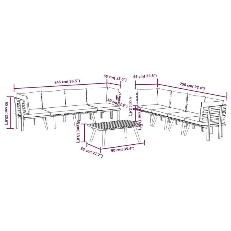 

Garden Lounge Set Dark grey, white