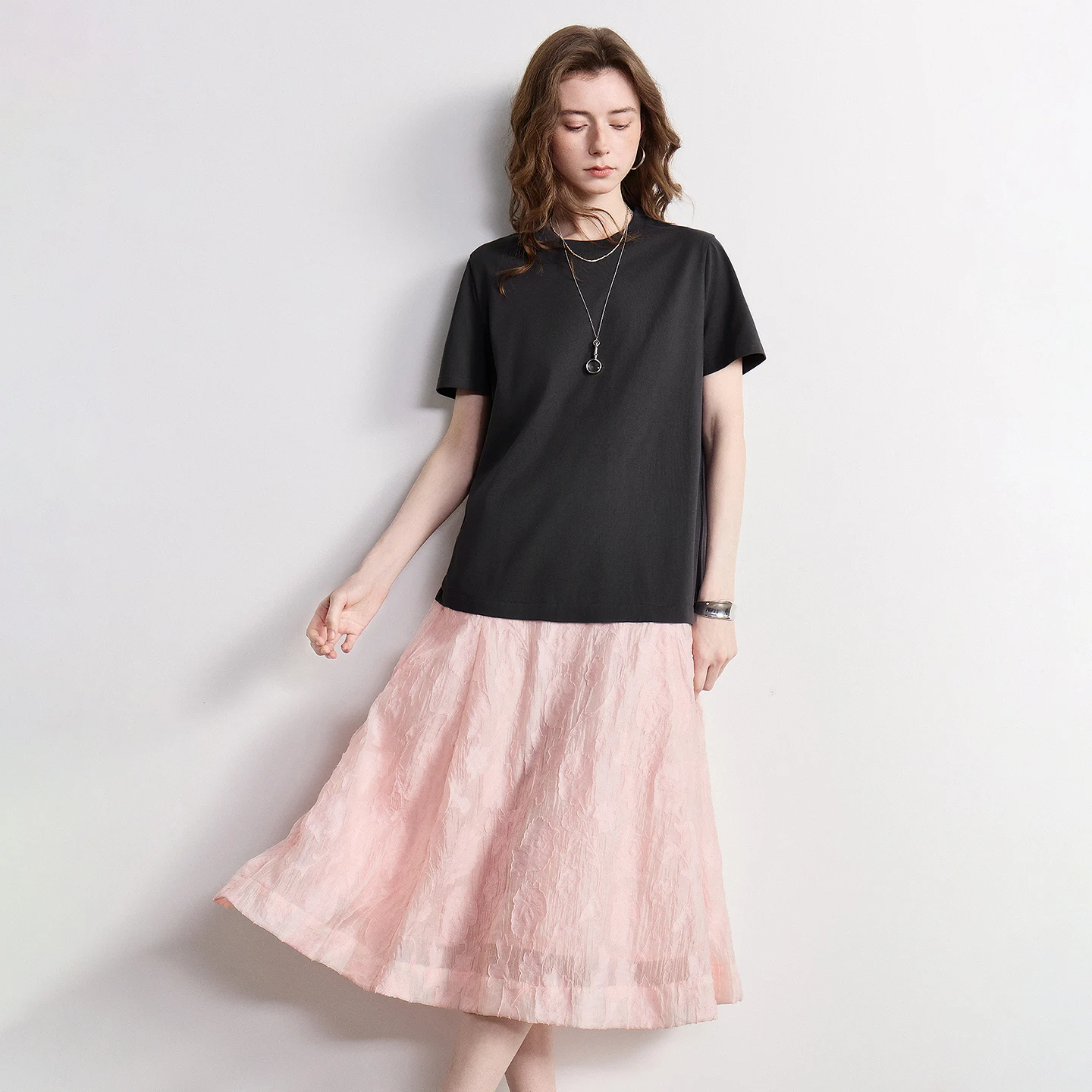TOYOUTH Women Elegant Dress 2026 Summer New Color Block Patchwork Chiffon Two Piece Midi Dress