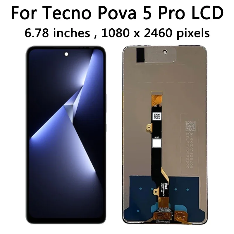 6.78\' Pova5 Pro Display Screen For Tecno Pova 5 Pro 5Pro LH8n LCD Display Touch Screen Digitizer Assembly Replacement