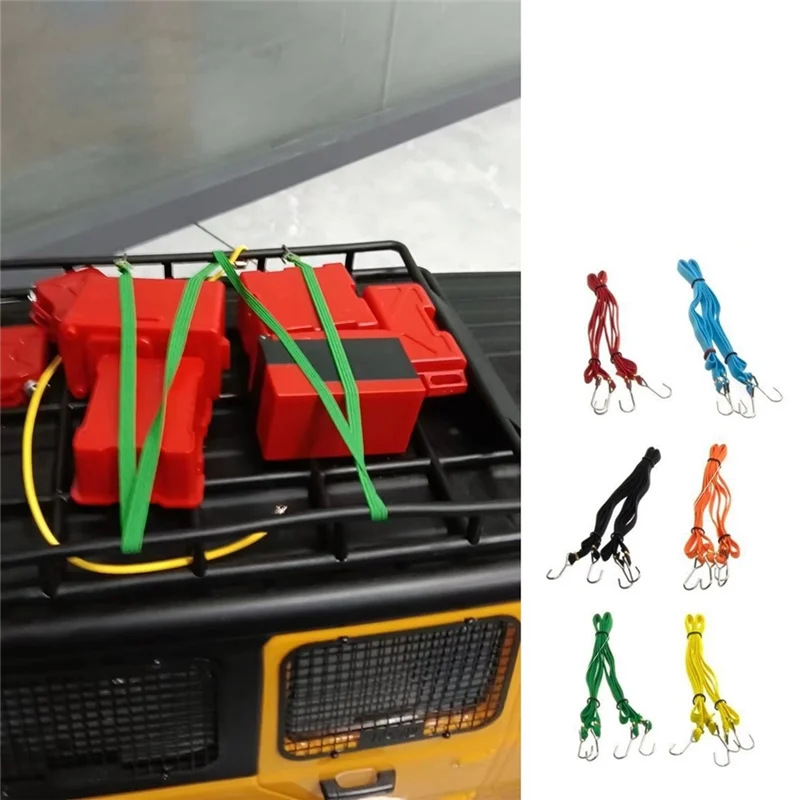 

ODIES-2Pcs Elastic Roof Luggage Rack Rope Decorate Strap For 1/10 RC Crawler Car AXIAL SCX10 Traxxas TRX4 RC4WD D90 MST