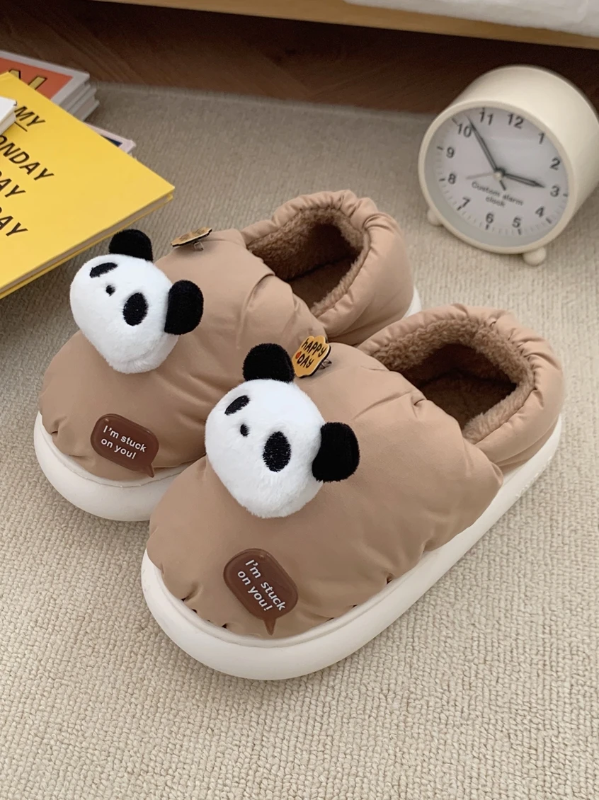 

Cute Panda Slippers For Couples Warm Non Slip Home Slippers Shoes Men And Women In Winter Instagram Soft And Cute Panda