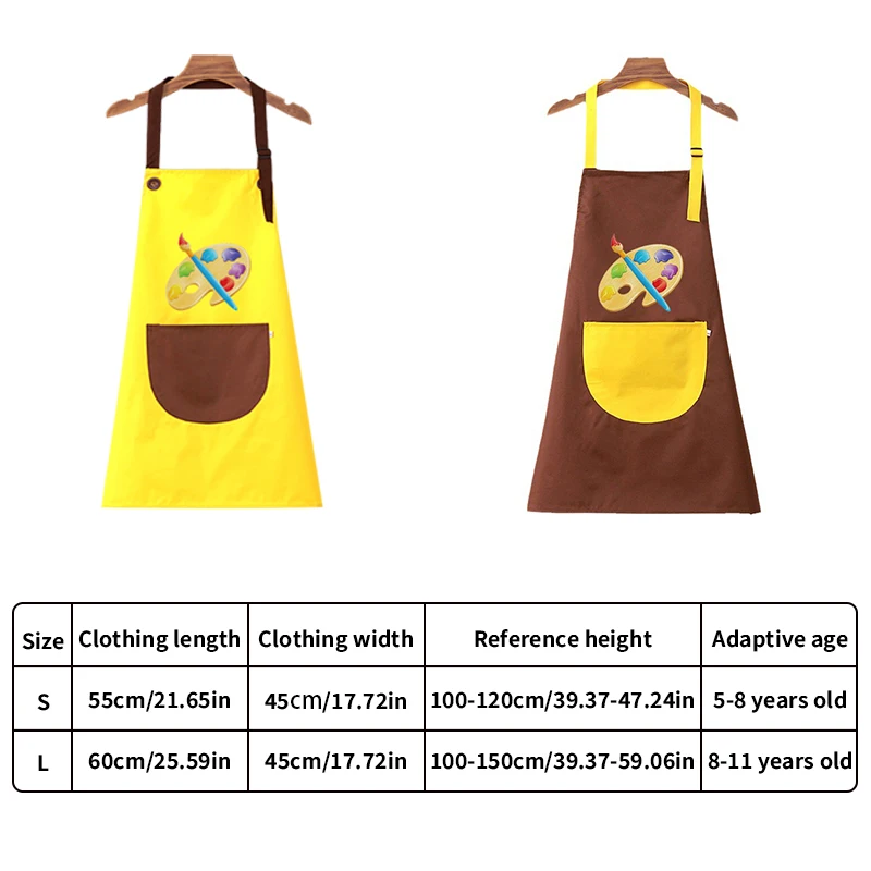 Children Painting Drawing Apron Baby Bib Craft Coat With Pocket Kids Art Smock Children Painting Aprons Sleeveless