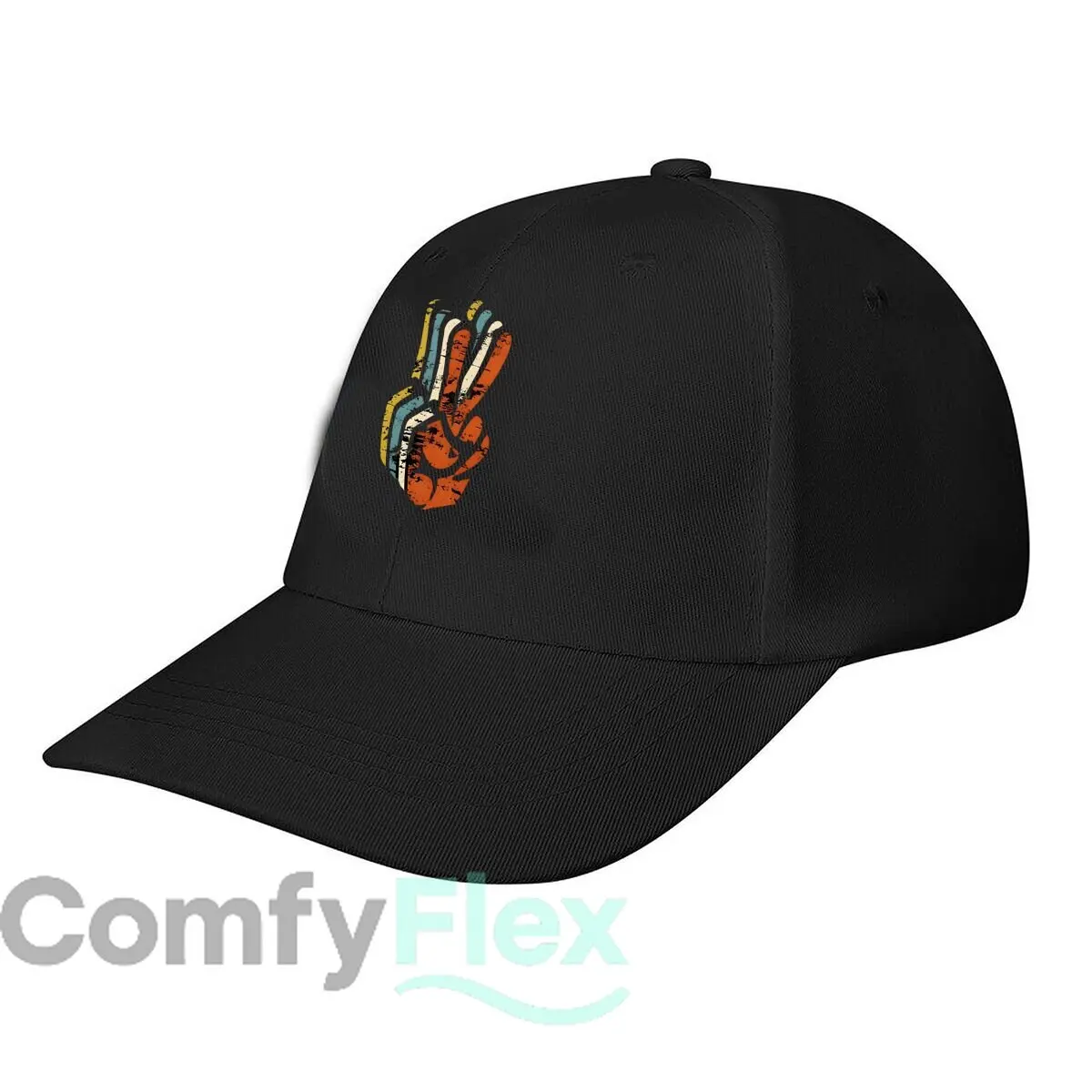 Vintage Peace Sign Distressed Cotton Baseball Cap Baseball Cap Fashion Men Sunhat Women's Outdoor Sports Snapback Cap