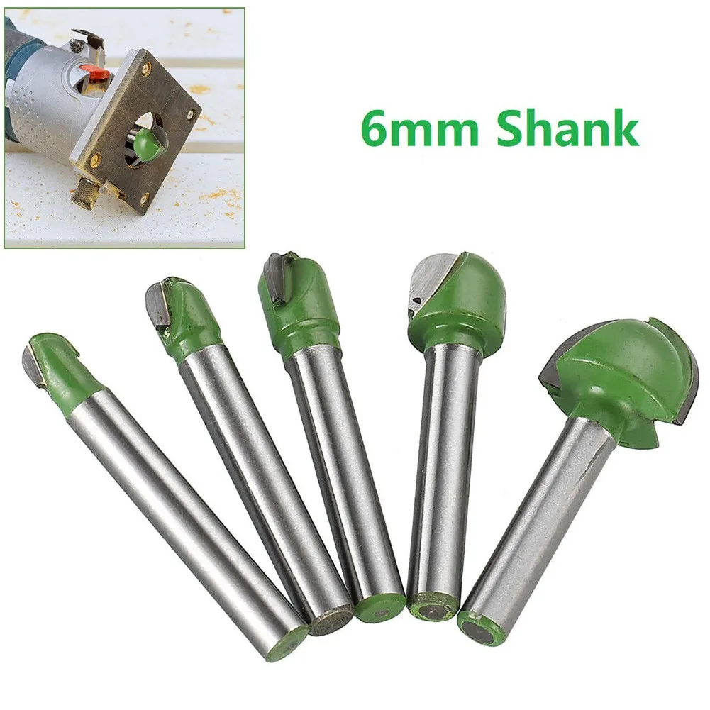 1pc roteador bit 6-8mm 10mm 12mm slot cortador bola roteador nariz redondo enseada ferramenta de corte para fresagem cnc 6mm haste para madeira mdf