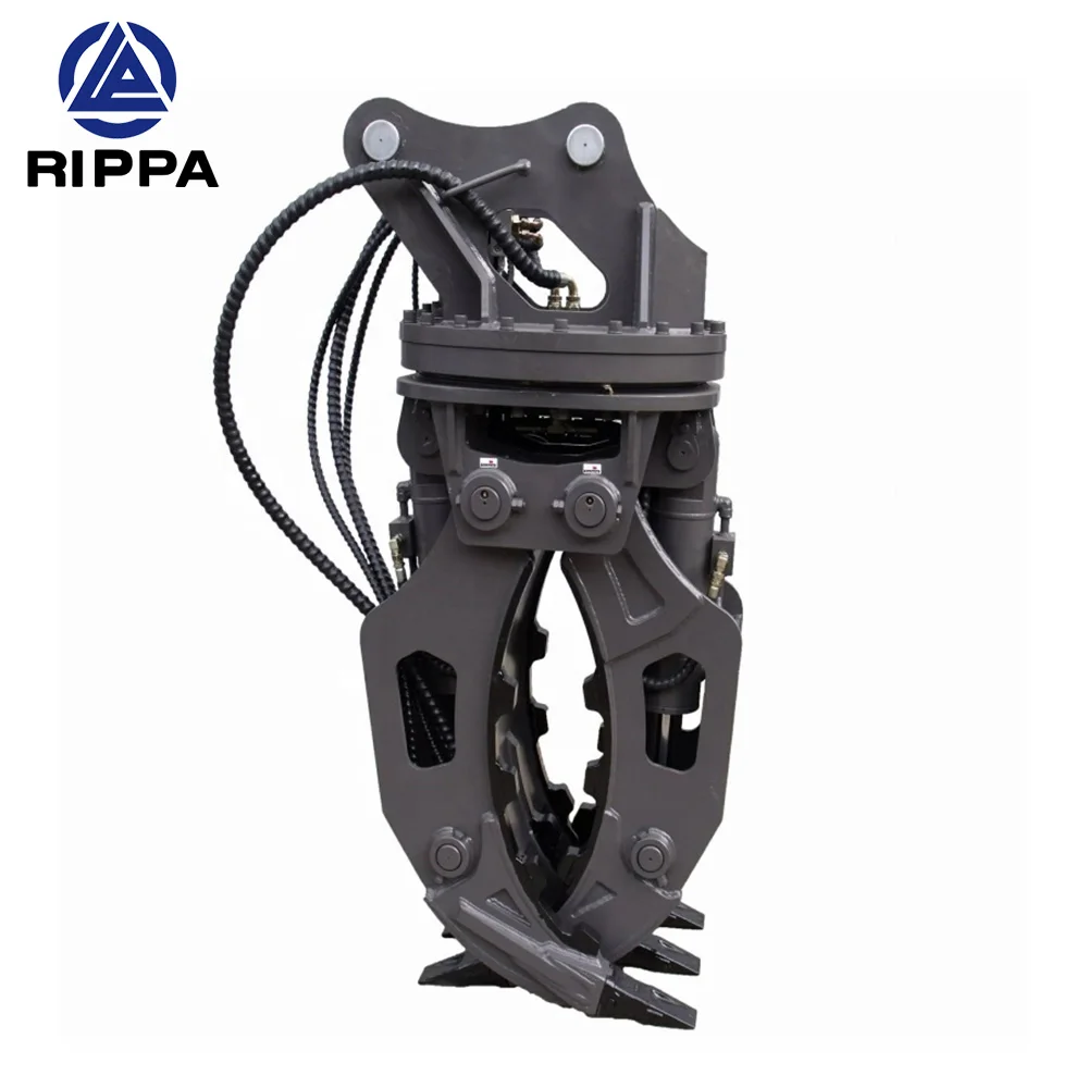 Excavator Hydraulic Rotating Grapple Wooden Log  Stone