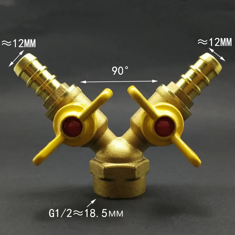 Y-образный латунный шаровой клапан с внутренней резьбой BSP на 12 мм, 1/2 дюйма