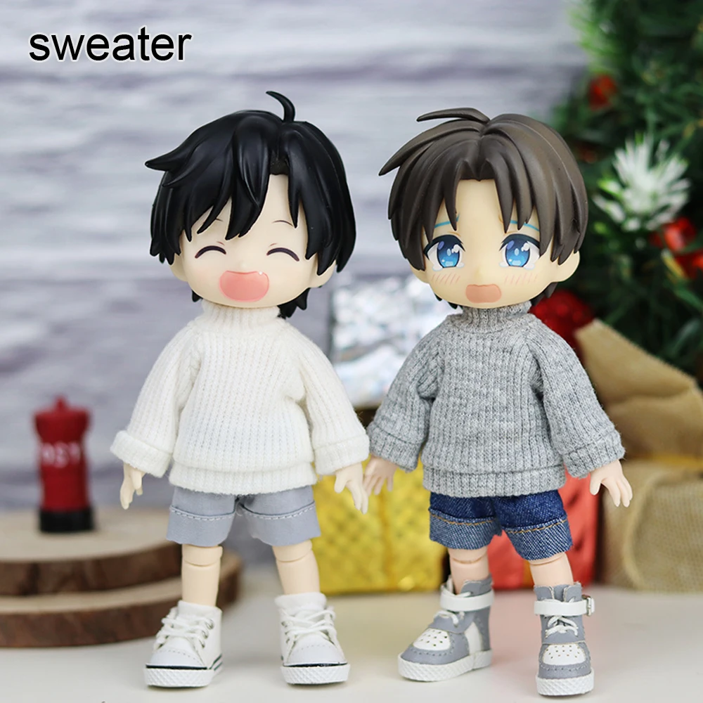 D05-P042 children handmade toy 1:12 ob11 gsc bjd pd9 doll clothes High necked sweater base sweater