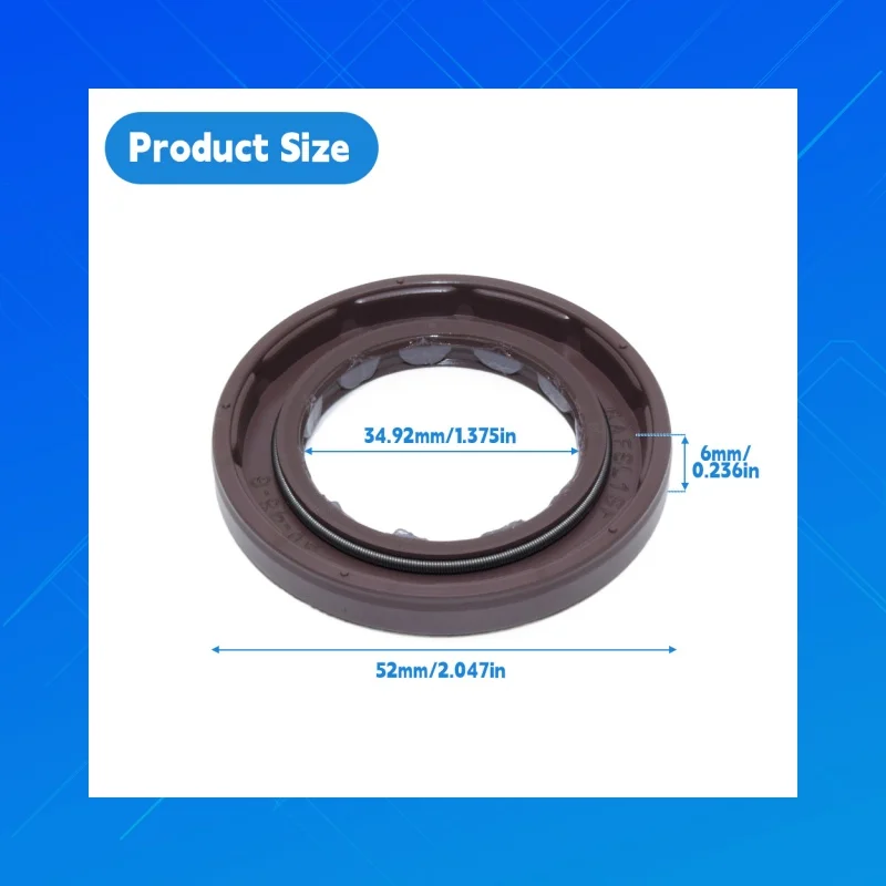

OEM:11013519.Size:34.92x52x6mm.DMHUI high-quality FKM hydraulic motor oil seal,applicable to Sauer motor 90R55.Size:34.92*52*6mm