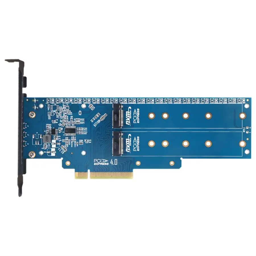 

JEYI For Dual NVMe PCIe Adapter Card M.2 NVMe SSD to PCI-e 4.0 x8/x16 Card Support M.2 (M Key) NVMe SSD 2280/2260/2242/2230