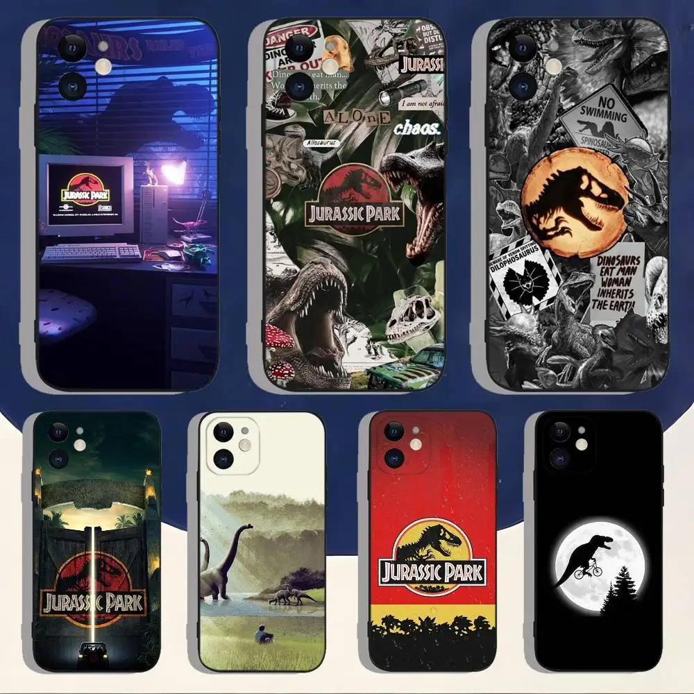

Чехол для телефона из фильма «Парк Юрского периода» для iPhone 16,15,14,13,12,11, Pro, Max, Plus, XS, XR, SE,8,7, Mini, мягкий силиконовый черный чехол