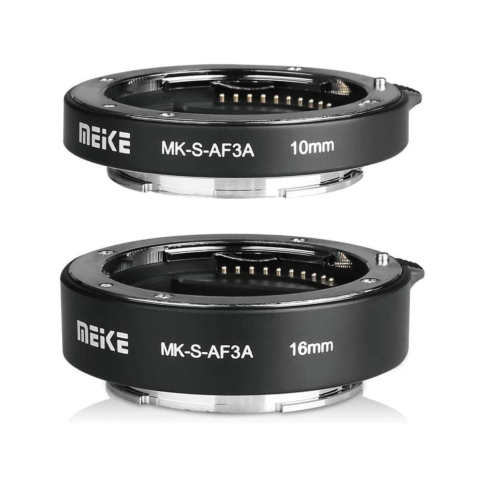 MEIKE MK-S-AF3A Metal Auto Focus Macro Extension Tube Adapter Ring 10mm 16mm for Sony Mirrorless E-Mount FE-Mount A7 NEX Camera