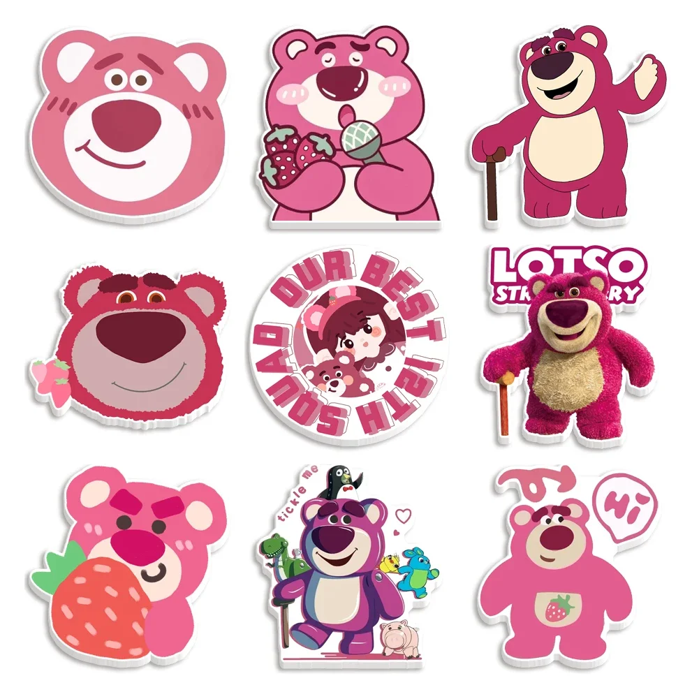 10 Pcs /Lot Disney Acrylic Pendants Lovely Pink Lotso Shaker Charm Acrylic For Hair Accessories Hair Bow