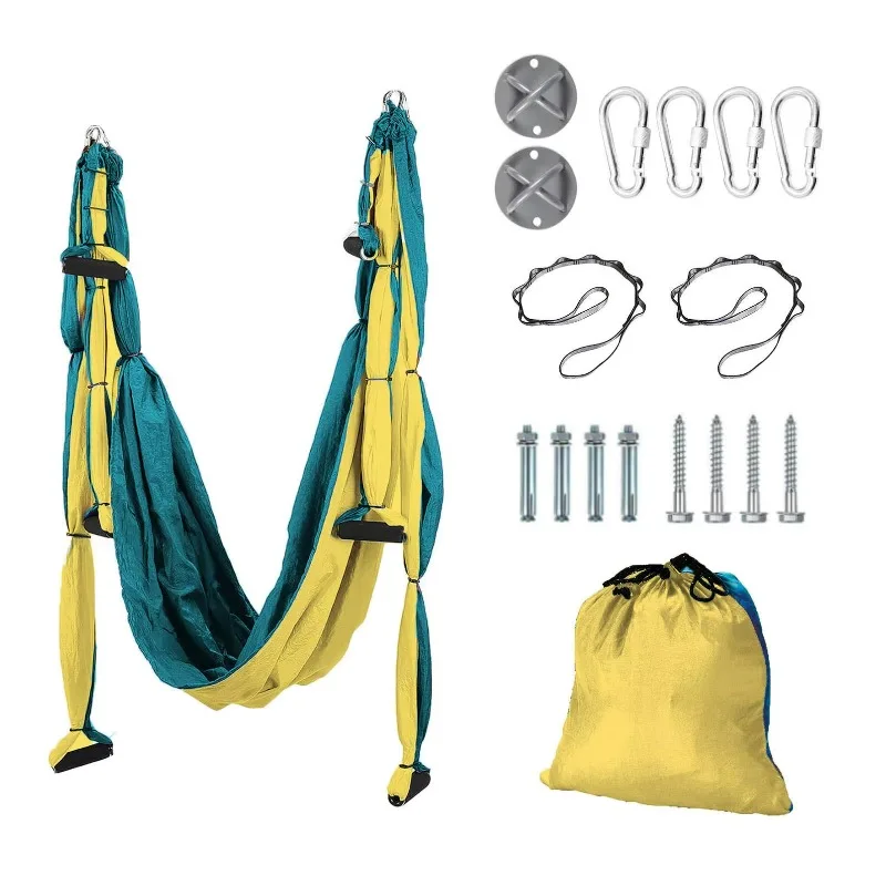 

New Multi Color Aerial Sling Swing Hammock Set Soft Nylon Fabric For Indoor Outdoor Fitness Exercise Training Equipment Hot Sale