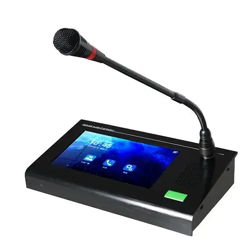 SIP Protocol 7-inch touch screen network intercom broadcast  microphone Telephone  manufacturer