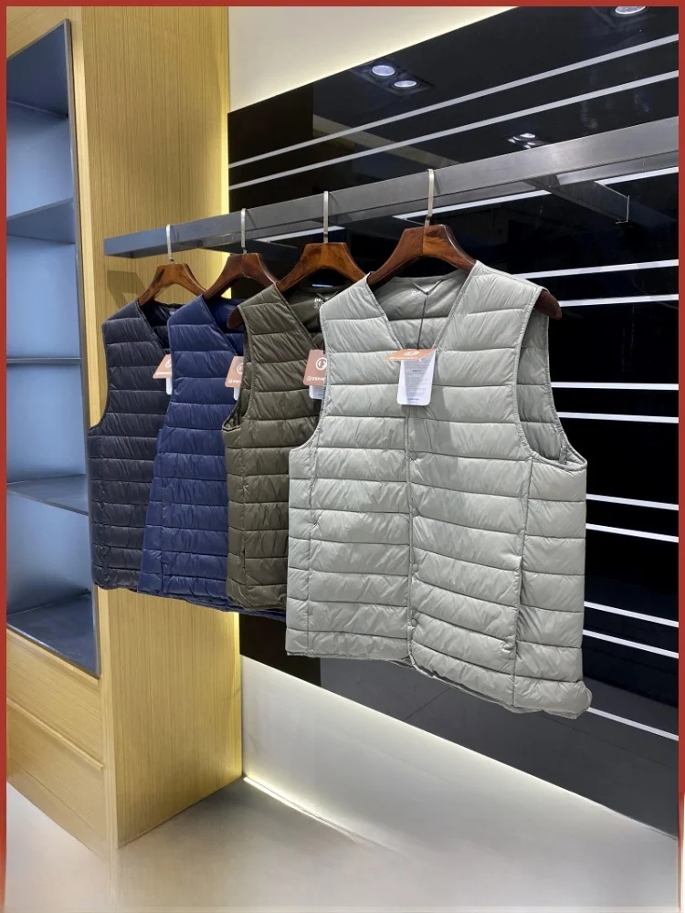 

Корейский легкий теплый мужской и женский осенне-зимний жилет, модный жилет-стойка, молодежный V-Ne, украшенный пуговицами