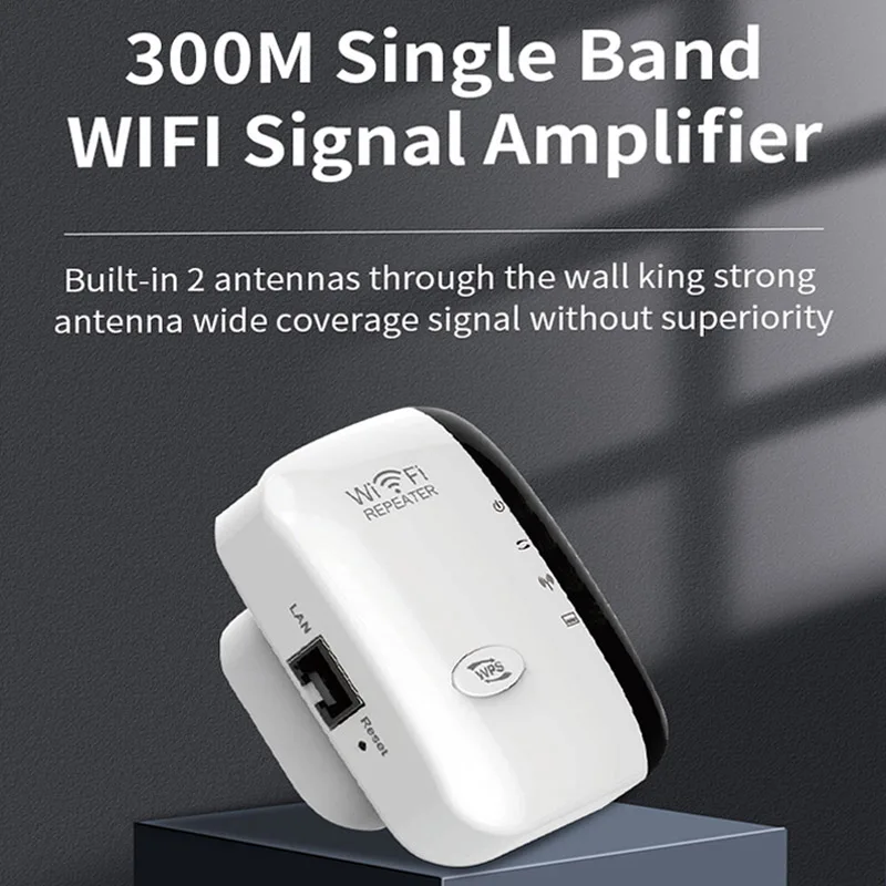 Repetidor inalámbrico amplificador de señal WiFi enrutador doméstico UE EE. UU. 300M penetración de pared larga distancia Compatible con múltiples dispositivos
