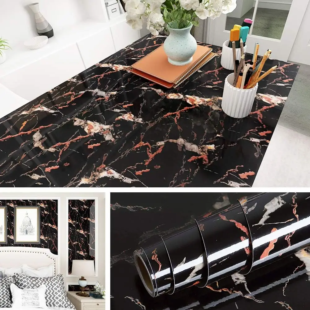 Marmor-Küchen-Ölschutzfolie, wasserdichte, feuchtigkeitsbeständige, selbstklebende Tapete, Arbeitsplatten-Schrank-Renovierungs-Fliesenaufkleber – Detail 10