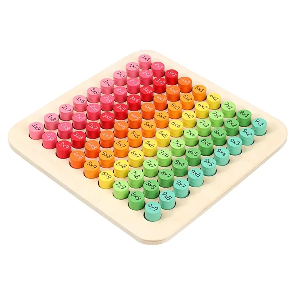 Wooden Montessori Mathematics 9X9 Multiplication Board Table Math Toy