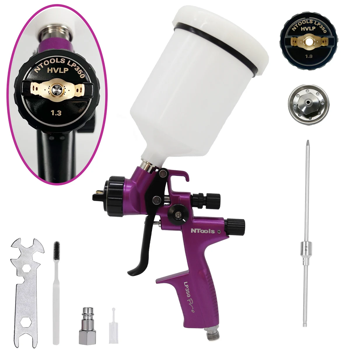 1.3mm Slit Nozzle Air Spray Gun for Varnish Painting with 1.8mm Nozzle Kit Paint Applicator Gun for Primer Spraying Airbrush