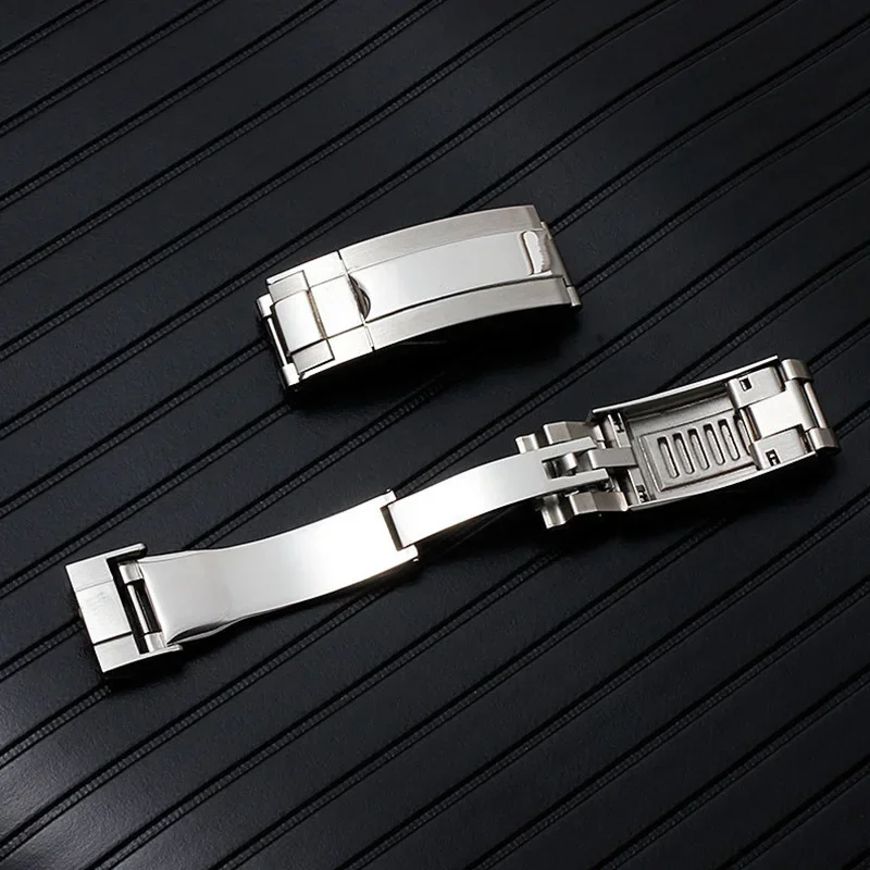 904 Stainless Steel 16mm Watchband Clasp for Rolex DAYTONA SUBMARINER GMT Date-just Yacht-Master Quick Adjust Buckle Gold Silver