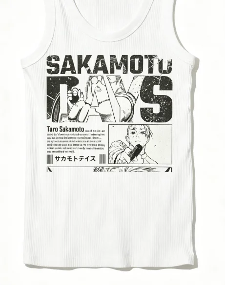 Sakamoto Days Ribbed Tank Streetwear Anime Lover New Model personality Clothes Year round clothing Unisex high quality soft tees