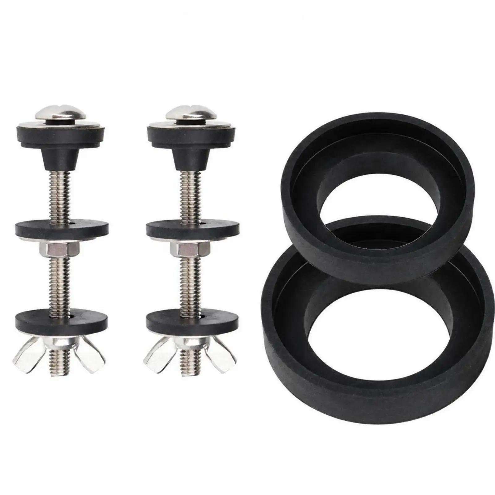Complete Toilet Tank to Bowl Bolt Set with Rubber Seals for Leaking Cistern Fix Hardware