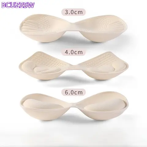 3/4/6cm 두꺼운 스폰지 푸시 업 브래지어 패드 세트 여성용 보이지 않는 삽입 수영복 비키니 유방 확장기 가슴 컵 패드 액세서리