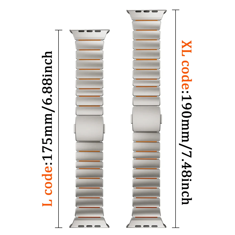 شريط مطاطي من التيتانيوم لساعة أبل الترا 3 2 49 مللي متر سلسلة 11 10 46 مللي متر 42 مللي متر حزام مغناطيسي لـ Iwatch 9 8 7 45 مللي متر 6 5 4 Se3 44 مللي متر #2