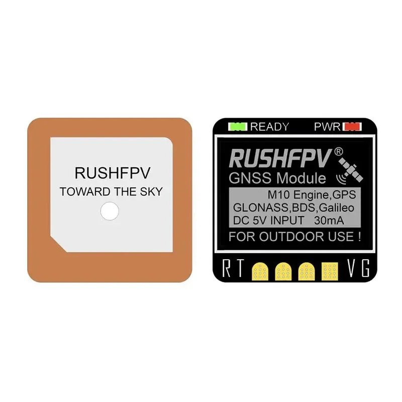 Módulo de navegação RUSHFPV GNSS Pro/Mini/Micro M10 Módulo GPS Antena cerâmica embutida para RC FPV Freestyle Drone Peças DIY
