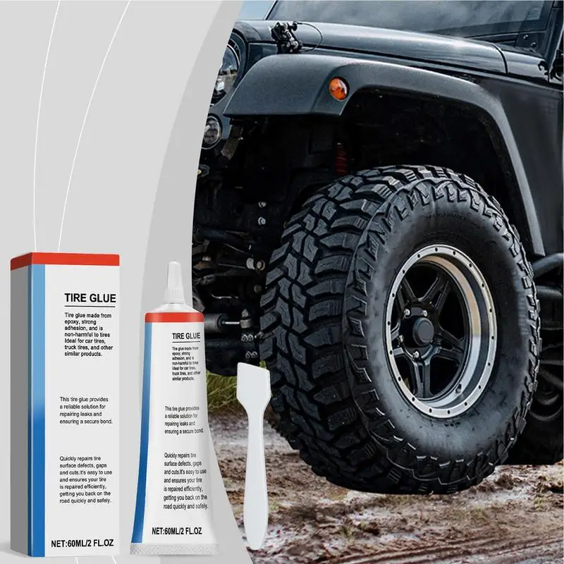 Cars Tire Puncture Repair Sealant 60ml Motorcycles Bicycles Tire Glue Bead Sealer with Scraper for Tire Repair Glue of Leaks