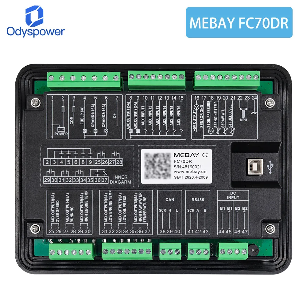 Mebay FC70DR Diesel Engine Fire Pump Controller Panel Generator Control Module for Fire Pump Units Driven Spare Parts