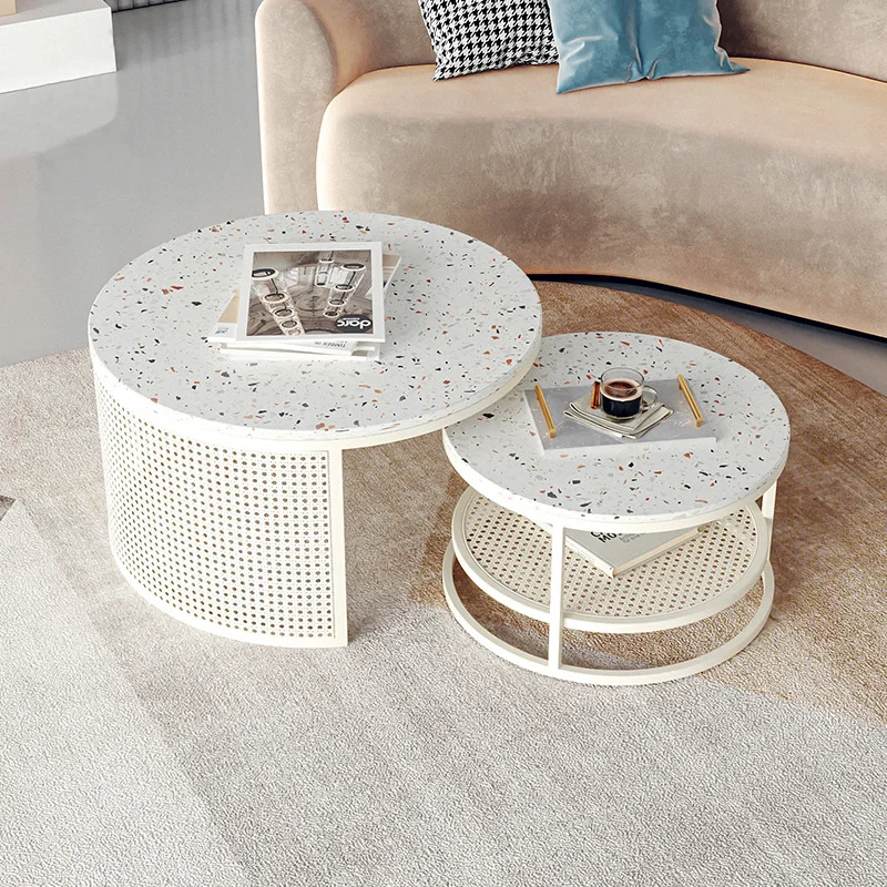 

End Side Table Living Room Furniture Large Coffee Table Computer White Round Coffee Table Bedside Tavolo Salotto Desk SY50CT