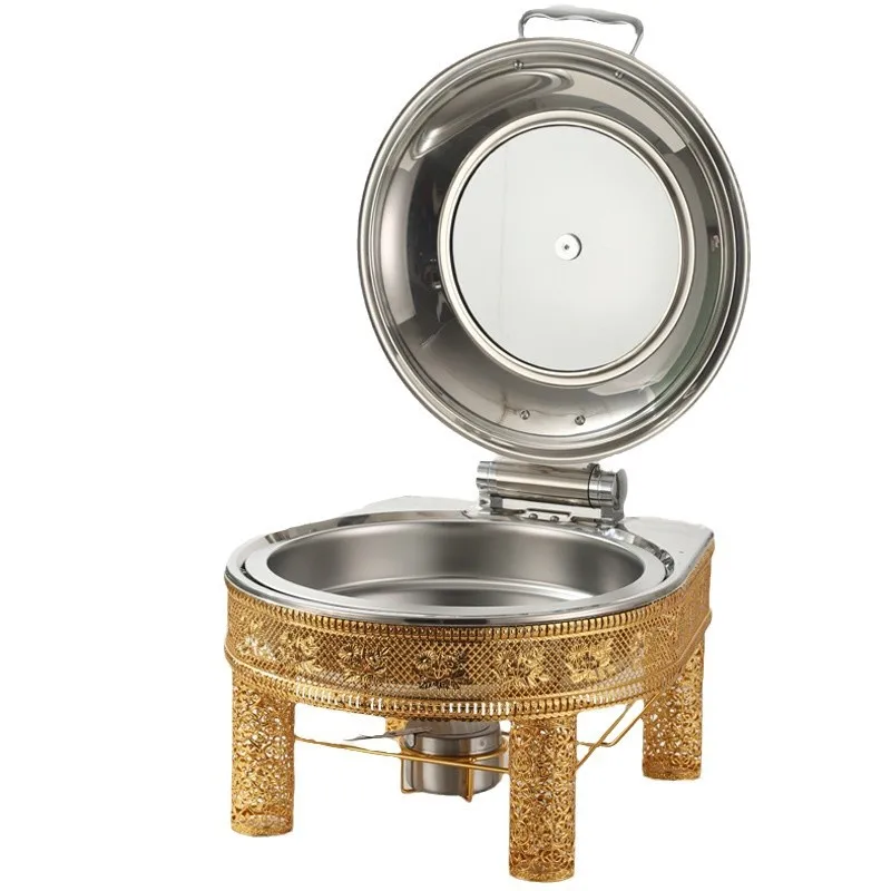 

Golden Buffet Stove Rectangle Middle East Cross-border Hollow Wedding Outdoor Special Food Heater