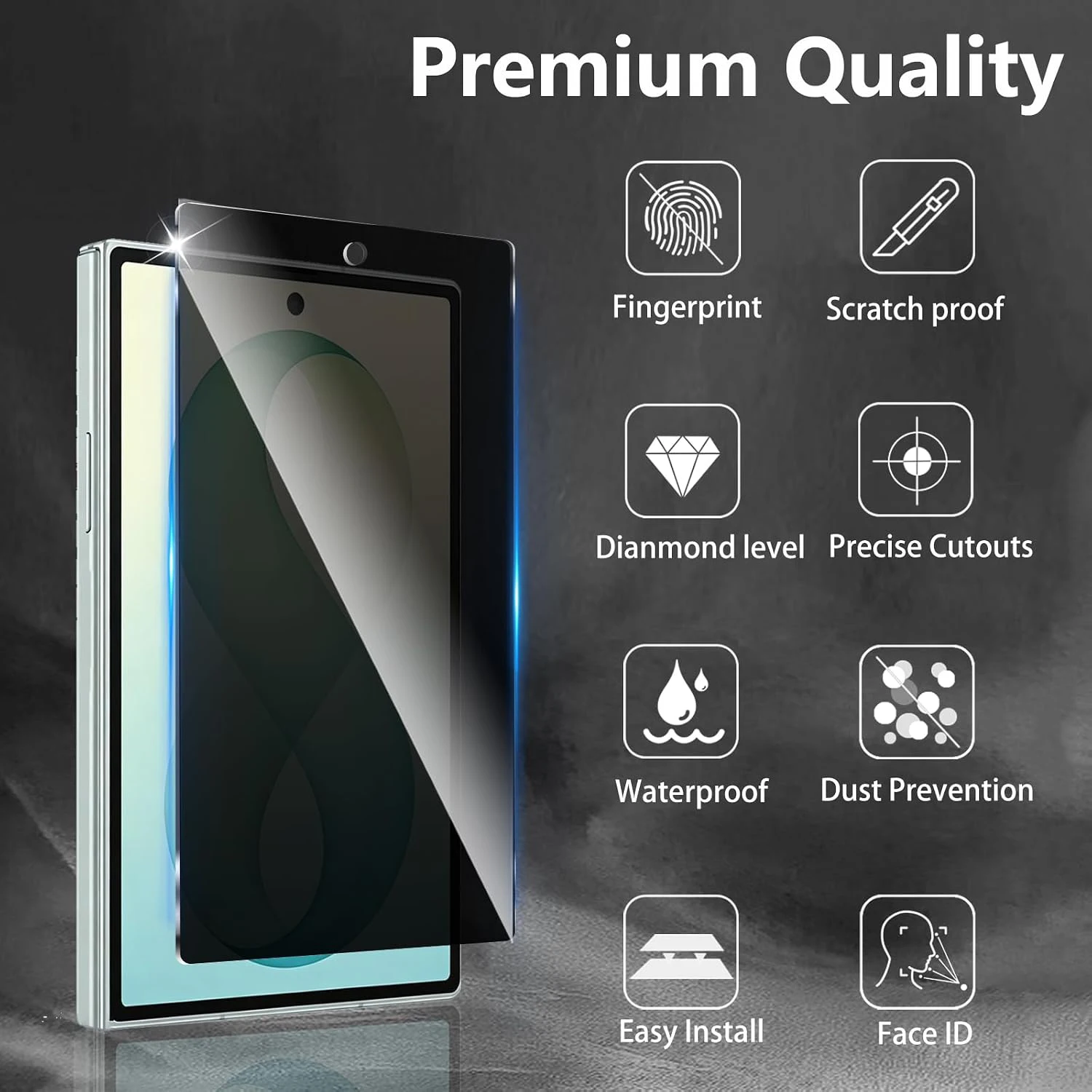 Anti-spy Tempered Glass Protective Film for Samsung Galaxy Z Fold 8 Ultra Fold8 Ultra Privacy Screen Protector Easy Install Kit