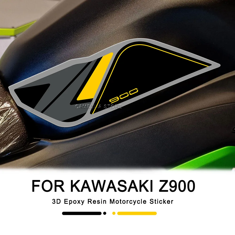 دراجة نارية ملصق ثلاثية الأبعاد راتنجات الايبوكسي مقاوم للماء أسود أحمر كاواساكي Z900 خزان الوقود ملصق تم إطلاقها حديثا لكاواساكي Z900