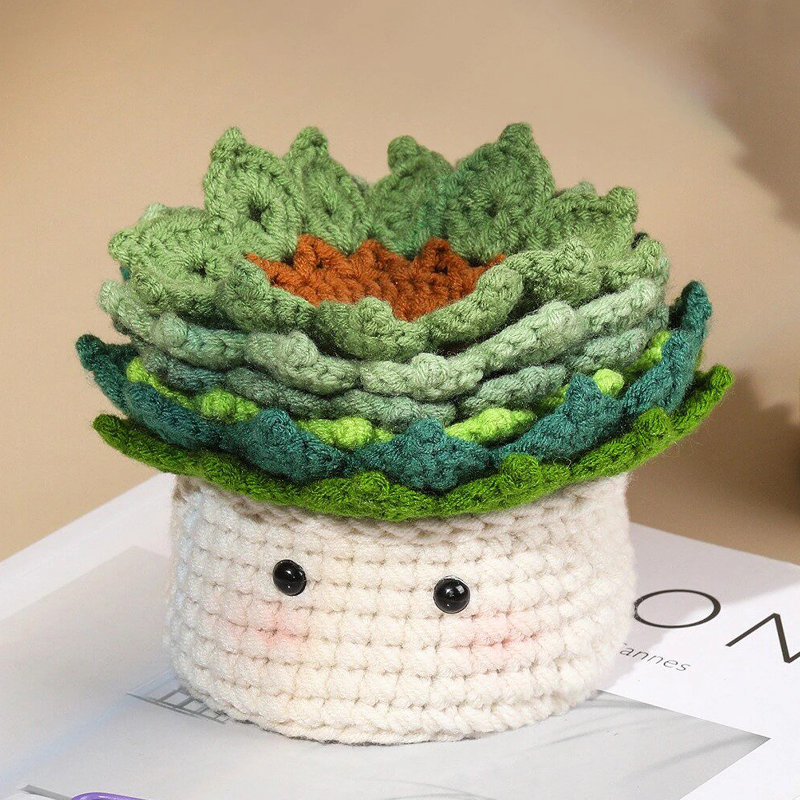 

6PCS DIY Coasters Complete Beginner Knitting Kit with Yarn Crochet Hook Beginner Crochet Kit Complete Starter Knitting Set