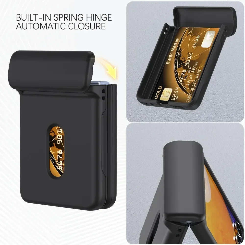Kartenhalter-Handyhülle mit Hautgefühl und Hartschale für Samsung Galaxy Z Flip8 7 6 5 Flip 5G mit Scharnierschutz und Ständerfunktion – Detail 12