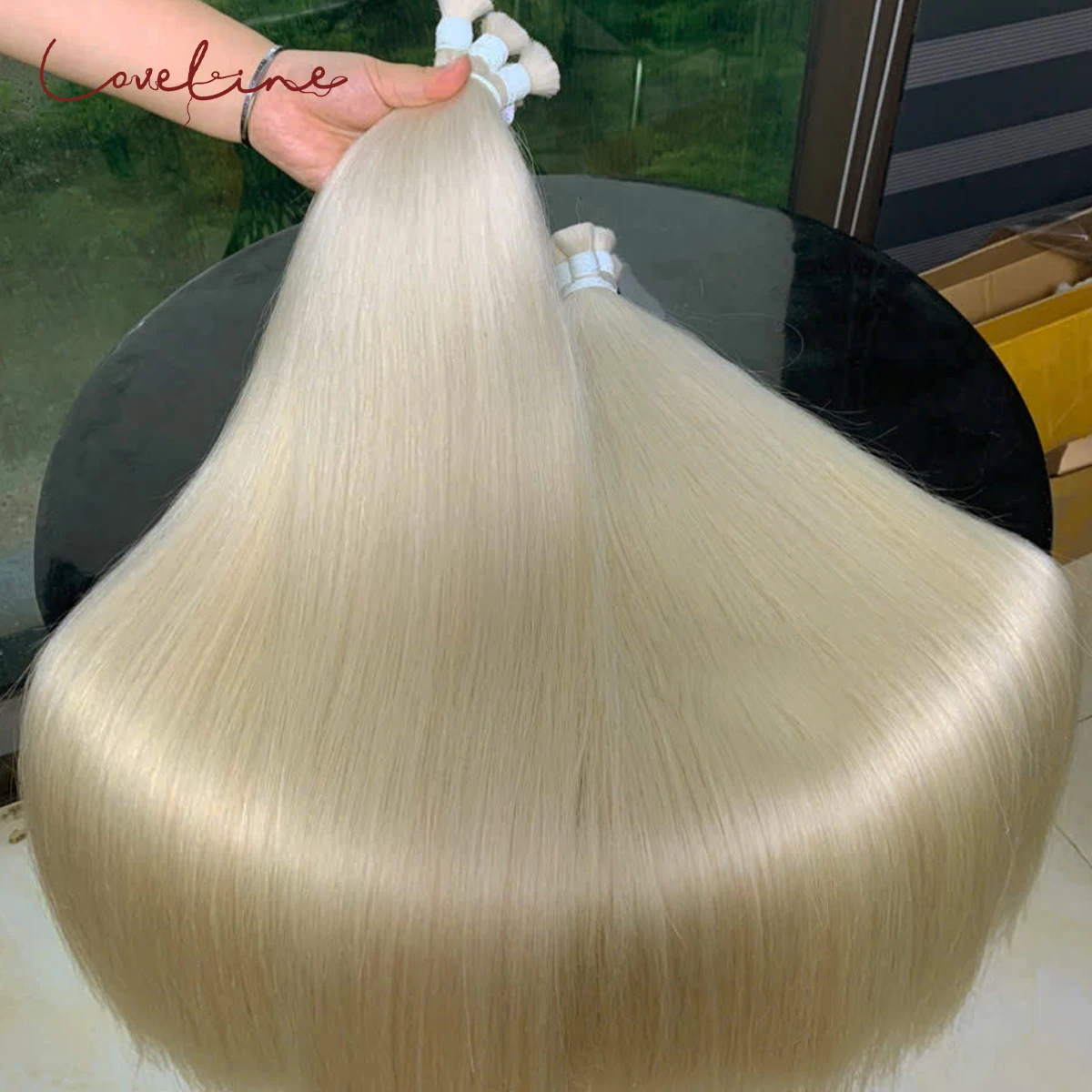 loveline-100-バージン未加工人毛キューティクル整列ダブルドローンベトナム産ヘアバルクバンドル自然毛エクステ用