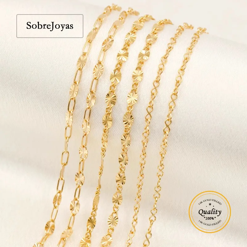 Jewelry Chain Supply 14k Gold Filled , Unfinished Chain, 1 Meter for Sale , Textured Chain