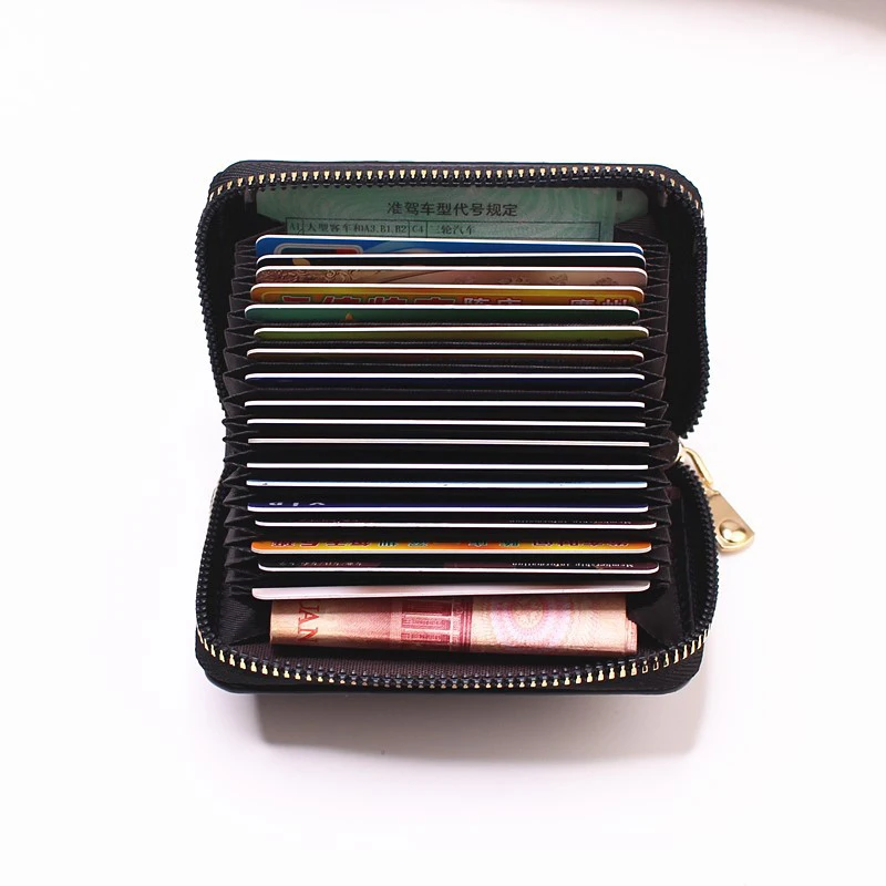 Desain Baru Kecil Hitam Merah Bisnis Wanita/Pria Bank/ID/Pemegang Kartu Kredit 20 Bit Dompet Kartu Kulit PU Melindungi Kasus Dompet Koin