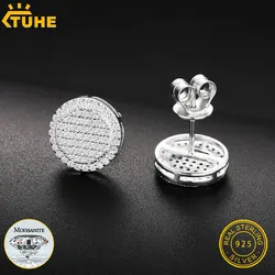 TUHE Unisex Fine Jewelry VVS1 Moissanite Earrings For Women silver 925 Stud Earrings Jewelry Gifts