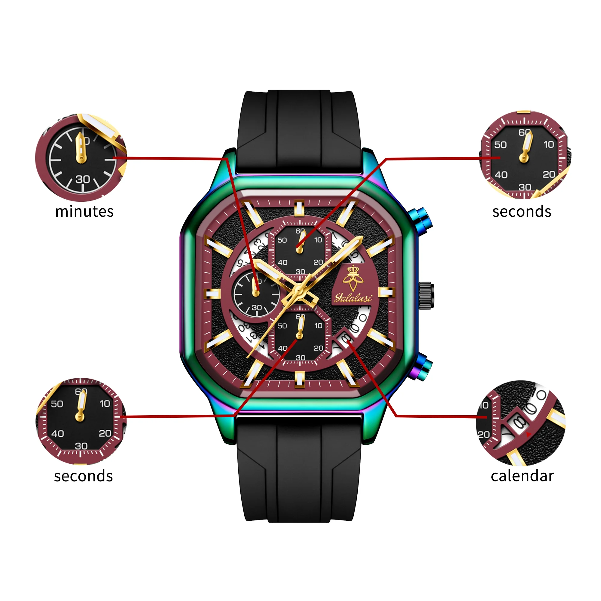 YaLaLuSiMen's Fashionable Casual Sports Luminous Wristwatch Water-Resistant Timepiece Gift Reloj Mujer Montre Reloj Hombre