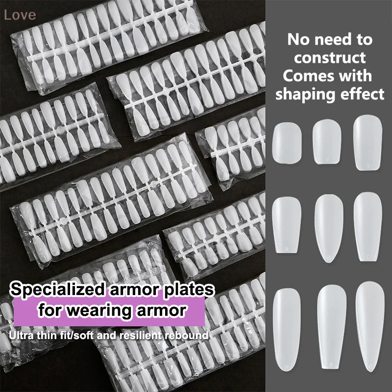 300 Pcs/Bag Fake Nail Tips Matte Coverage Transparent False Nails Tips Gel Nails Extension Diy Practice Nail Tool