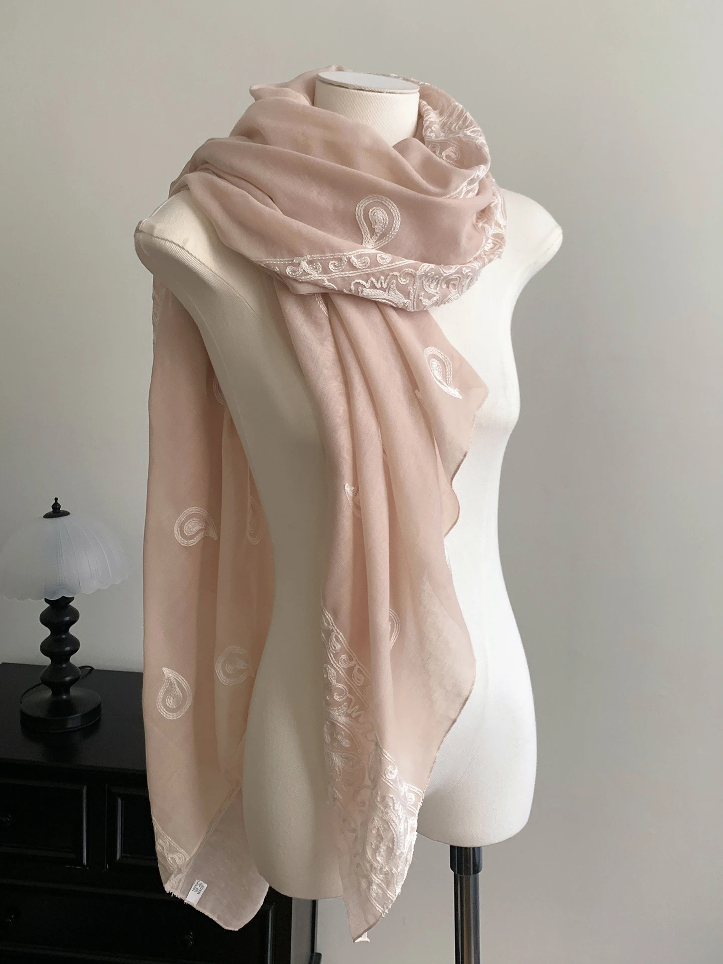 Retro Ethnic Style Thin Silk Scarf Travel Shoulder Wrap Outerwear Women's Long Stripe Scarf Versatile Accessory for Spring Su...